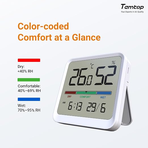 Temtop Indoor Thermometer Hygrometer, Precision Digital Temp/Humidity Monitor - Image 3