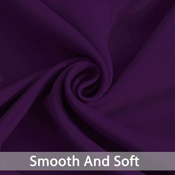 Yakamok Blackout Curtains Room Darkening Thermal Insulated Window Panels,Solid Grommet Top Drapes for Bedroom/Living Room(62Wx63L, Purple, 2 Panels)