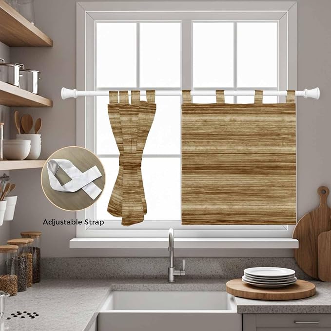 Vintage Western Kitchen Curtains 36 Inch Length, Small Window Curtains Tab Top - Image 5