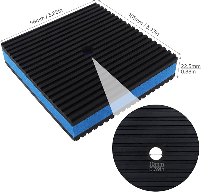 8-Pack Anti-Vibration Pads 4 x 4 x 7/8-inch, Heavy Duty Sound Isolation Ribbed - Image 2