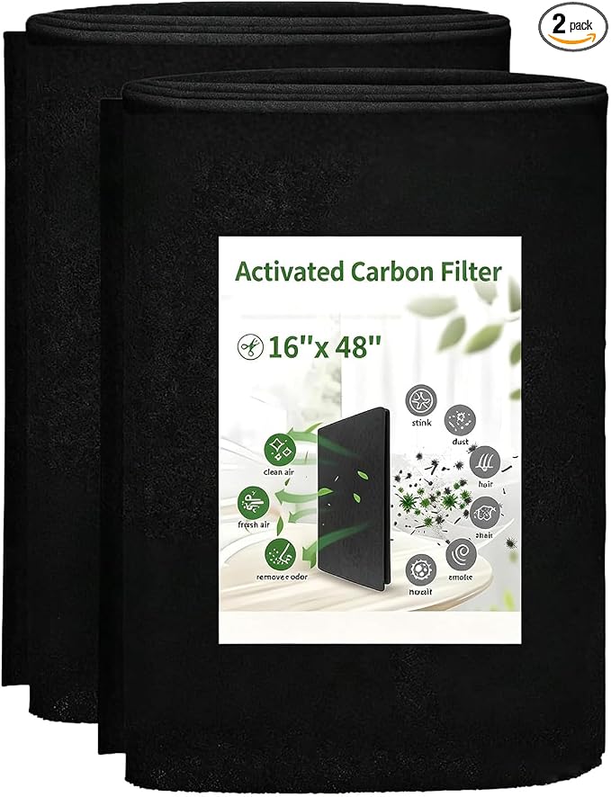 Activated Carbon Filter Sheet 16"x48" – Cut to Fit | Charcoal Filter Removes by BBJARESKY