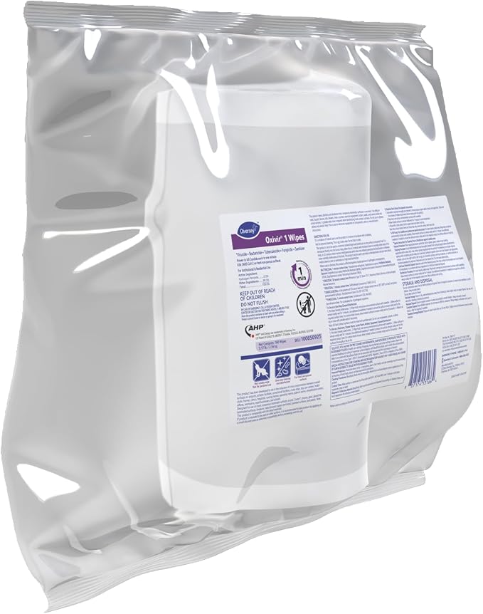 Oxivir Diversey 1 Disinfectant Peroxide Wipes, 160 Wipes, 4 Pack | 1 Minute - Image 3