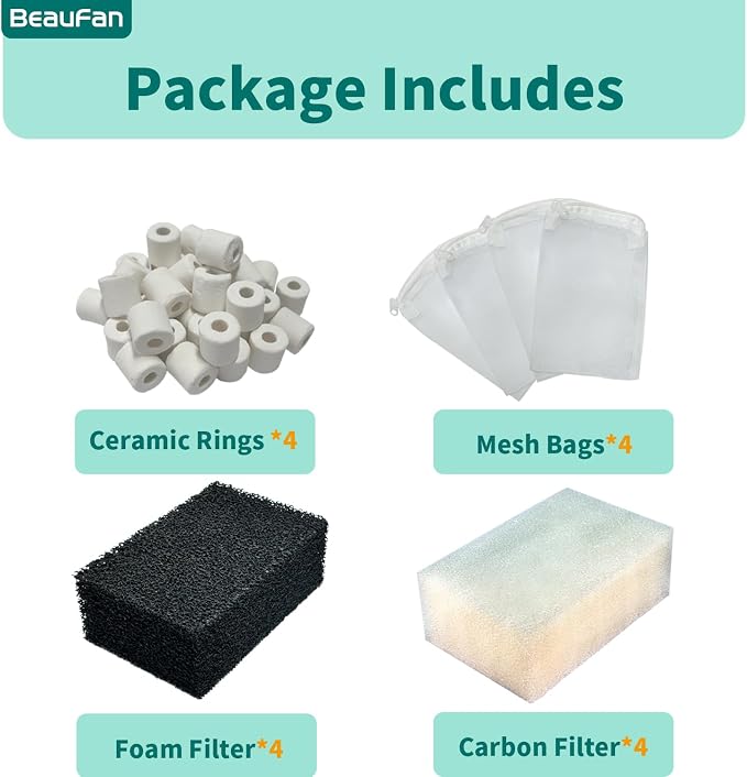 4 Set of Three-Stage Filtration Tank Filter Maintenance Kit, Replacement - Image 5