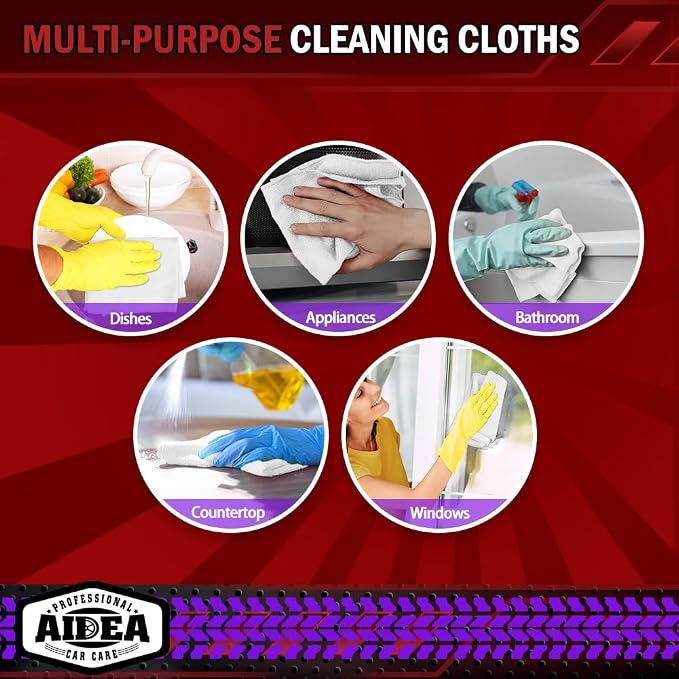 AIDEA Microfiber Cleaning Cloth White 5PK, Microfiber Towels - Image 7