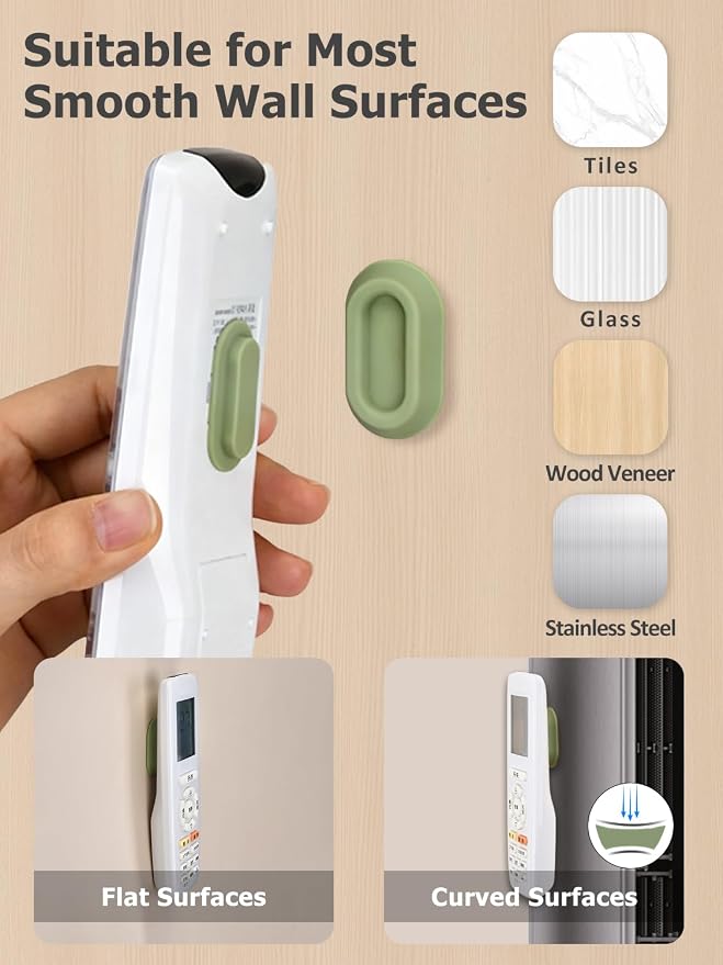 Magnetic Remote Control Holder Wall Mount, 5 Pack-Multicolored | Drill-Free - Image 3