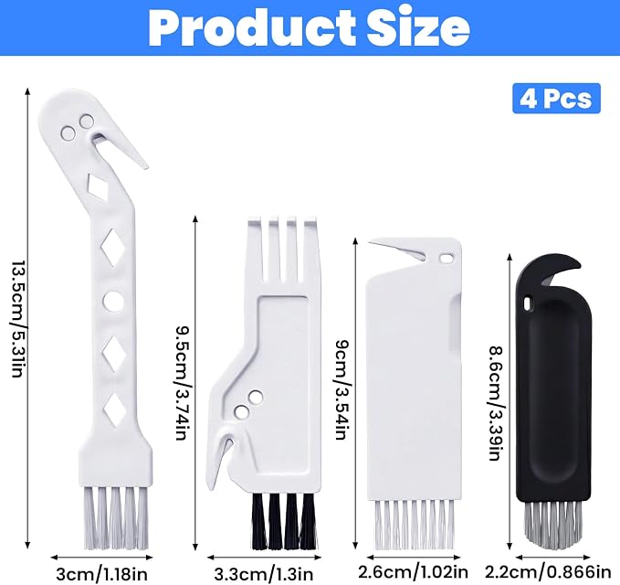 4 PCS Handheld Vacuum Cleaner Brush, 4 Styles Universal Dusting Brush, 2 in 1 - Image 2
