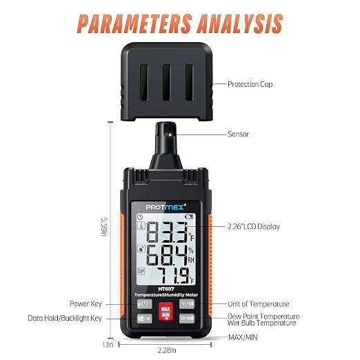 Protmex HT607 Temperature Humidity Meter High Precision Digital Hygrometer - Image 3