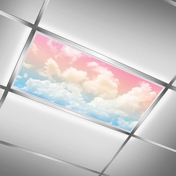 2PCS Fluorescent Light Covers for Classroom Ceiling Lights Magnetic Light Covers - Image 2