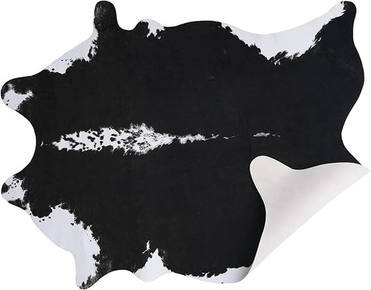 AROGAN Faux Cow Hide Rug, Premium Cow Print Rug Animal Area Rug for Western Boho Decor, Cowhide for Bedroom, Living Room, Cute Decor Black and White, 2.3 x 3.6 Feet