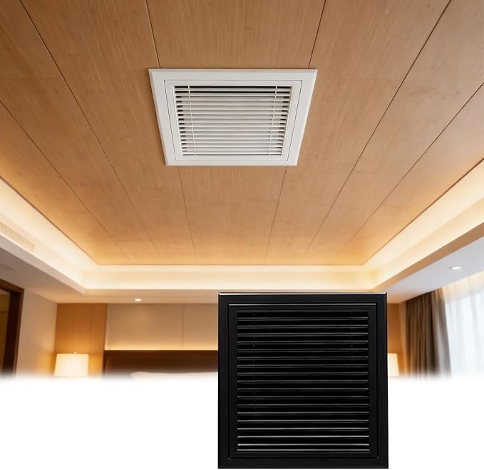 12x30 Inch Duct Opening Steel Return Air Filter Grille | Removable Black Vent by Unknown