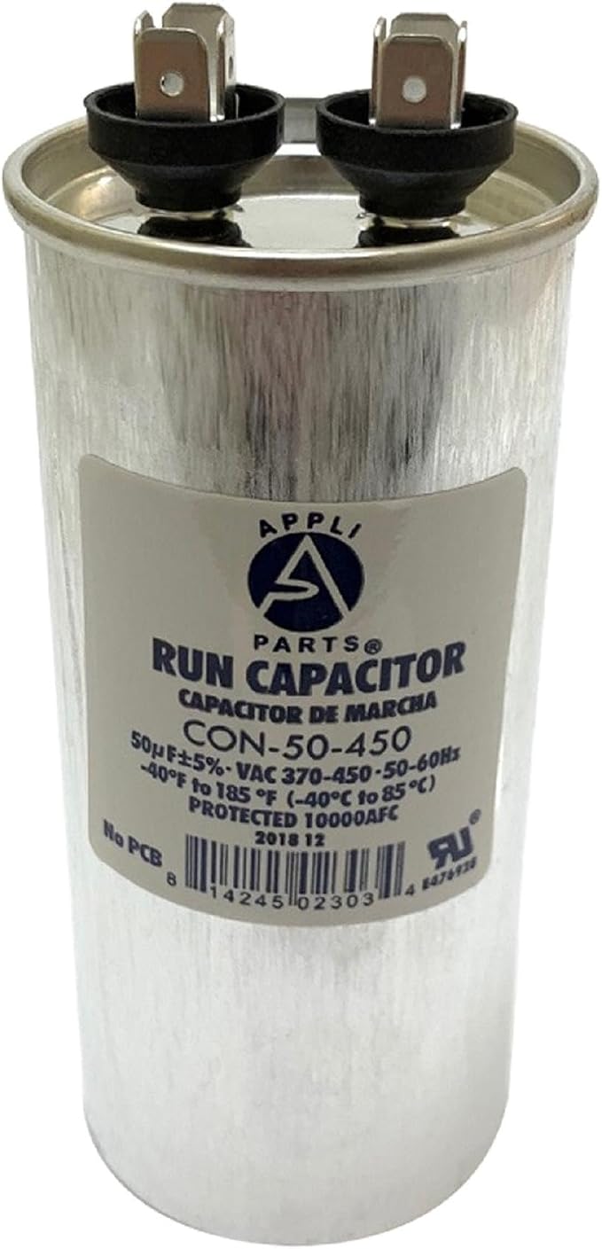 Appli Parts Run Capacitor for ac 50 Mfd uF 370 VAC or 450 VAC CBB65 Round by APPLIPARTS