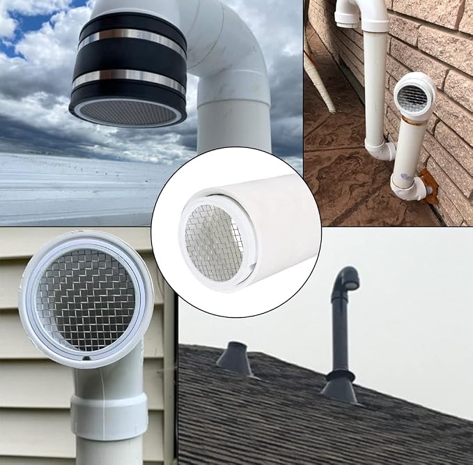 Raven R1508 Termination Cap Vent Cover Mesh Screen, Round Furnace PVC Pipe - Image 6