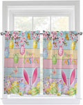 Colorful Easter Tier Curtains 45 Inches Long, Spring Watercolor Bunny Egg by Unknown