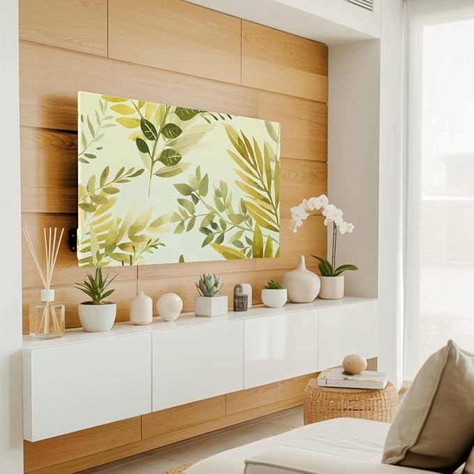 Watercolor Country Leaf Indoor TV Cover, Elastic TV Screen Protector Yellow - Image 2