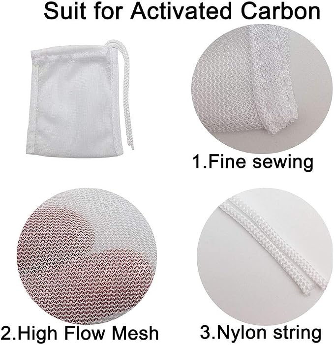 6 Pack Small Sized Filter Bags for Activated Carbon, 3 by 4 inches High Flow - Image 2
