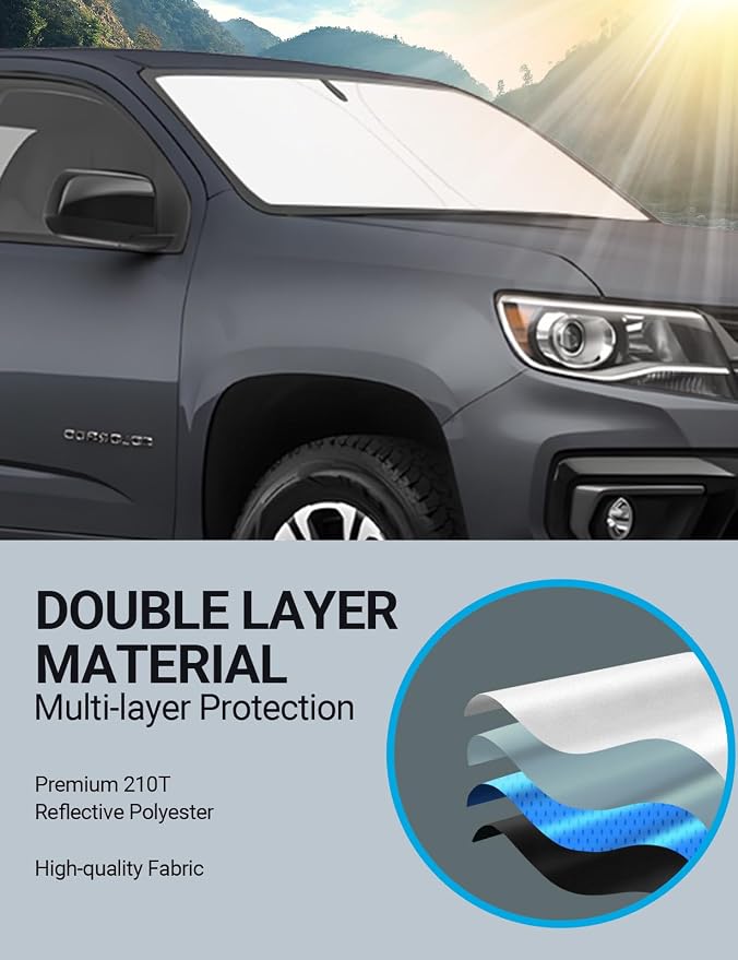 Proadsy 2026 Upgrade Front Windshield Sun Shade Foldable Sunshade Protector - Image 5