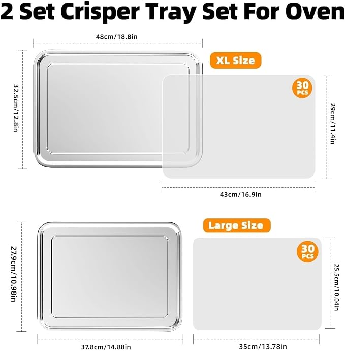 Air Fryer Basket, 2 Set Air Fryer Pans and Tray - Image 3