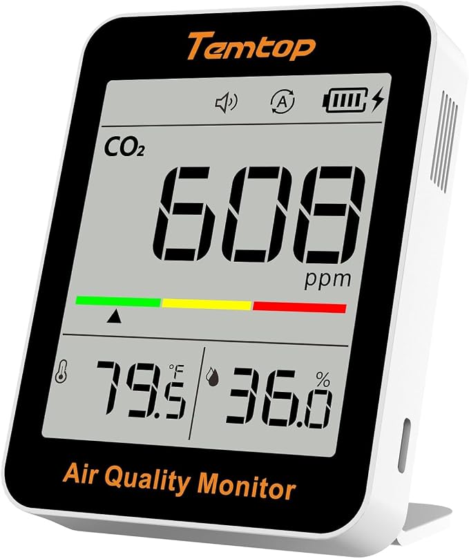 Temtop CO2 Monitor Indoor air Quality Monitor Portable CO2 Meter, Temperature by Temtop