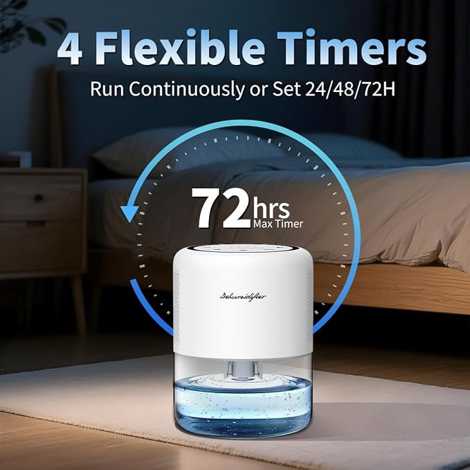 44oz Small Dehumidifier for Home Auto-Off Quiet Portable Dehumidifier - Image 6