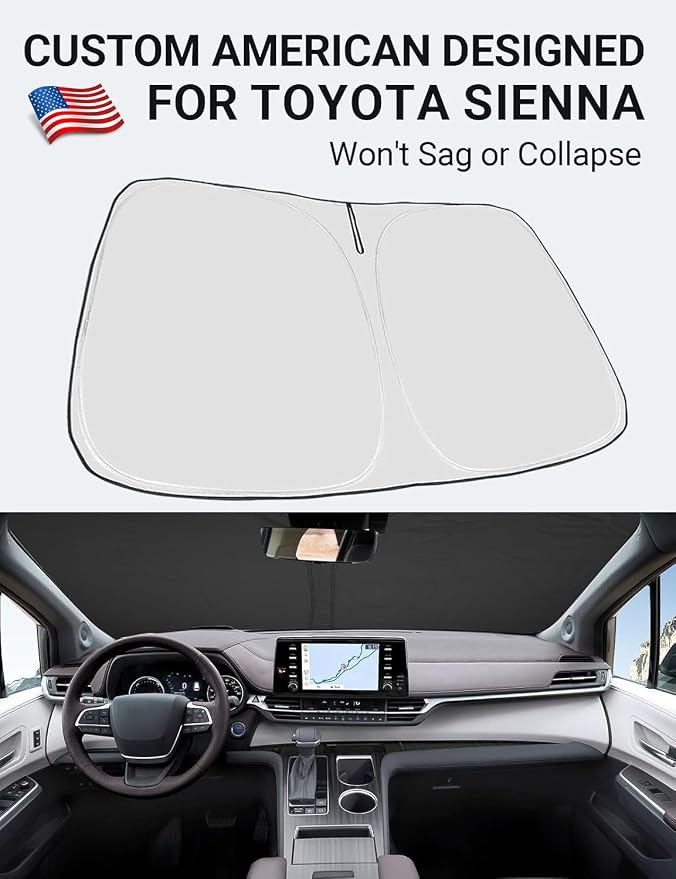 Proadsy Windshield Sun Shade for Sienna Mini Van 2021-2025 2026 4-Layer - Image 2