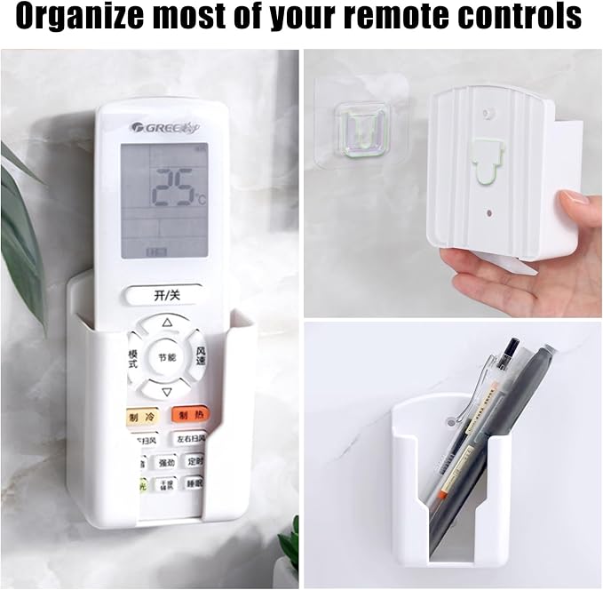4 Pack Remote Control Holder Wall Mount Tv Remote Holder Self Adhesive Media - Image 4