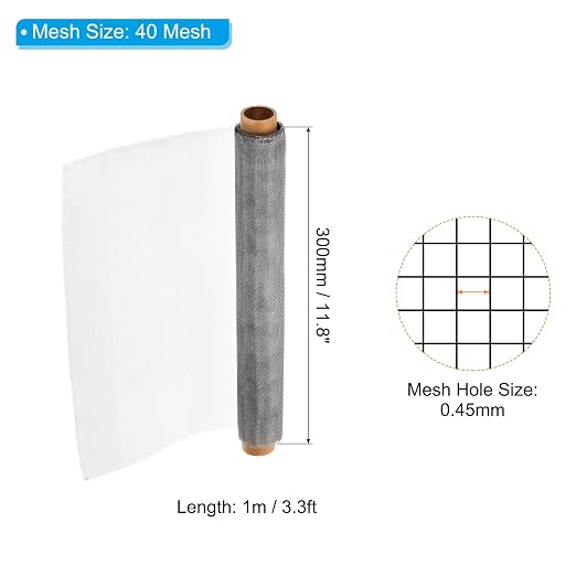 PATIKIL 304 Stainless Steel Wire Mesh Screen, 40 Mesh Woven Air Vent Filter - Image 2