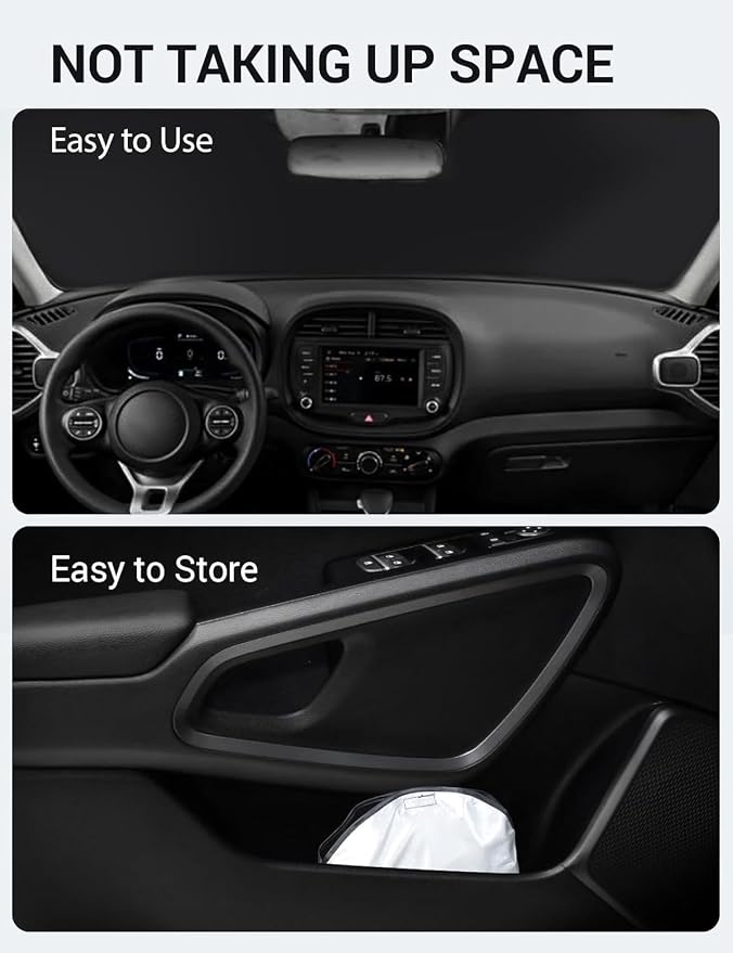 Proadsy 2026 Upgrade Windshield Sun Shade Custom Fit Kia Soul 2020-2025 2026 - Image 9