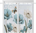 Blue Tulips Bathroom Curtains 63 Inch Length, Window Curtains Tab Top, by Unknown