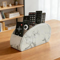 Remote Control Holder with 5 Compartments – PU Leather Remote Caddy Desktop by WAYIFON