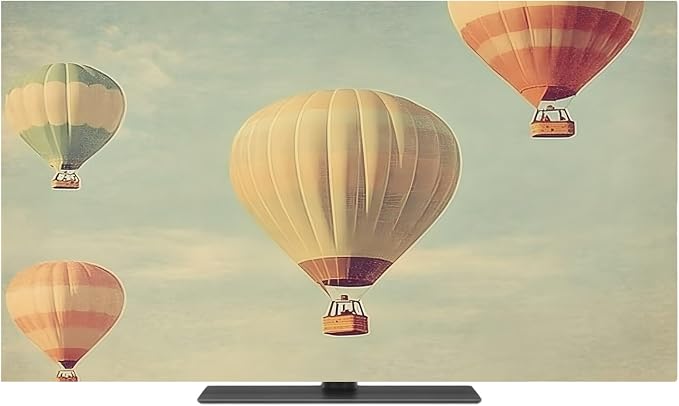 Blue Sky Retro Hot Air Balloon Indoor TV Cover, Elastic TV Screen Protector by Unknown