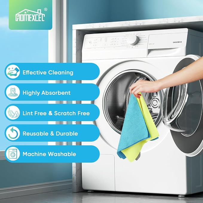 HOMEXCEL Microfiber Cleaning Cloths, 20 Pack Cleaning Rags - Image 7