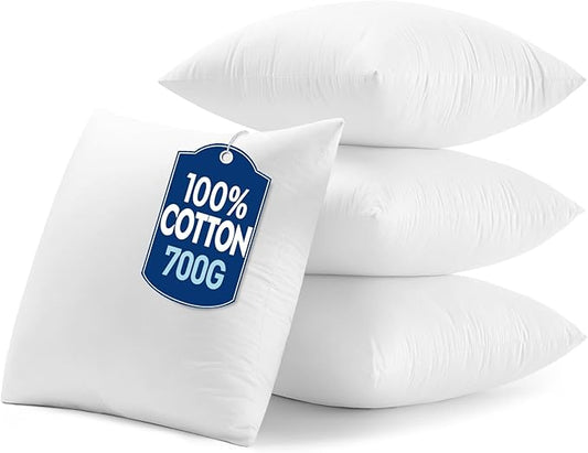 MIULEE 22x22 Pillow Inserts,Set of 4 100% Virgin Microfiber with Cotton Cover Throw Pillows for Couch Sofa and Bed