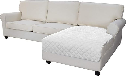 Easy-Going Sectional Couch Covers for Dogs L Shape Sofa Cover Reversible Sofa Slipcover Chaise Lounge Cover Furniture Protector Cover for Pets Dog Cat (42 x 52 inches, White/White)
