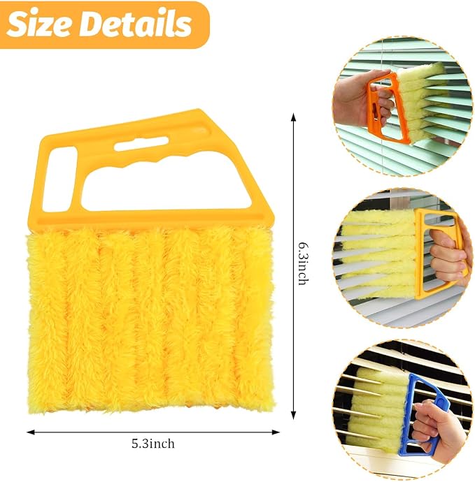 3PCS Blind Cleaner Duster Tool, 7 Fingers Microfiber Handheld Shutter Cleaning - Image 2