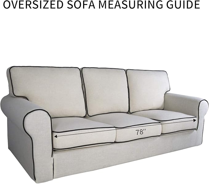 PureFit Reversible Quilted Sofa Cover, Water Resistant Slipcover Furniture Protector, Washable Couch Cover with Non Slip and Elastic Straps for Kids, Dogs, Pets (Oversized Sofa, Gray/Ivory)