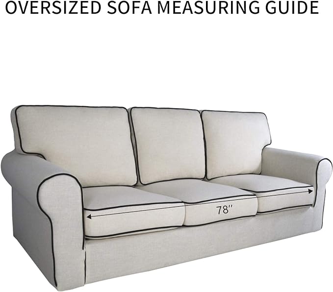 PureFit Super Stretch Sofa Slipcover – Spandex Non Slip Soft Couch Sofa Cover, Washable Furniture Protector with Non Skid Foam and Elastic Bottom for Kids, Pets （Oversized Sofa, Red）