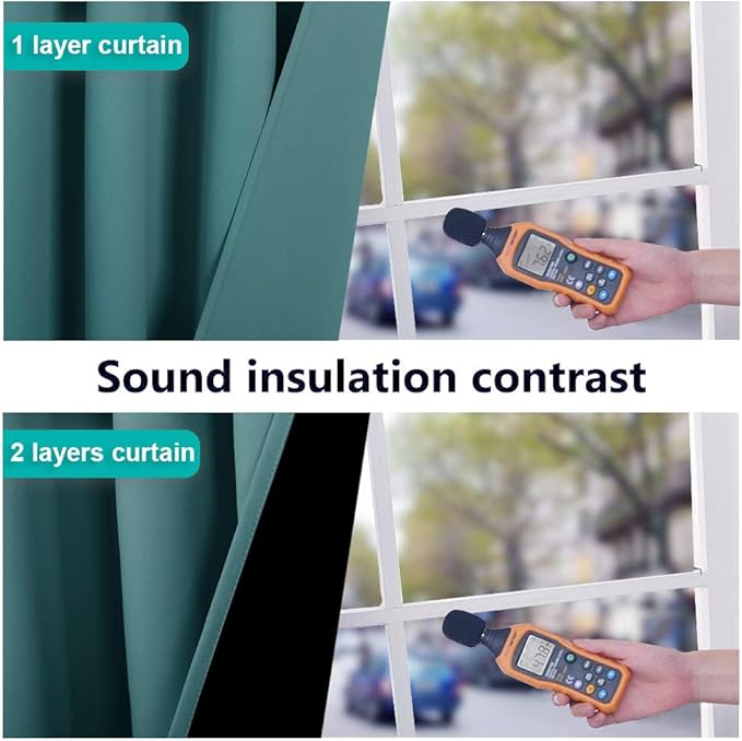 NICETOWN 100% Blackout Blinds, Laundry Room Decor Window Treatment Curtains, Thermal Insulated Energy Smart Drapes and Draperies for Villa, Hall and Studio, Sea Teal, Set of 2, 52 inches x 95 inches