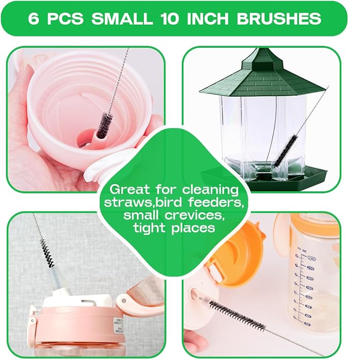 Brush Family Straw Cleaner Brush Set, 12 Pieces Extra Long Pipe Water Bottle - Image 4