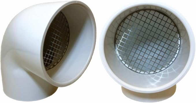 2" PVC Vent Cap with Stainless Steel Screen, 90°Vent Termination Cap - Image 9