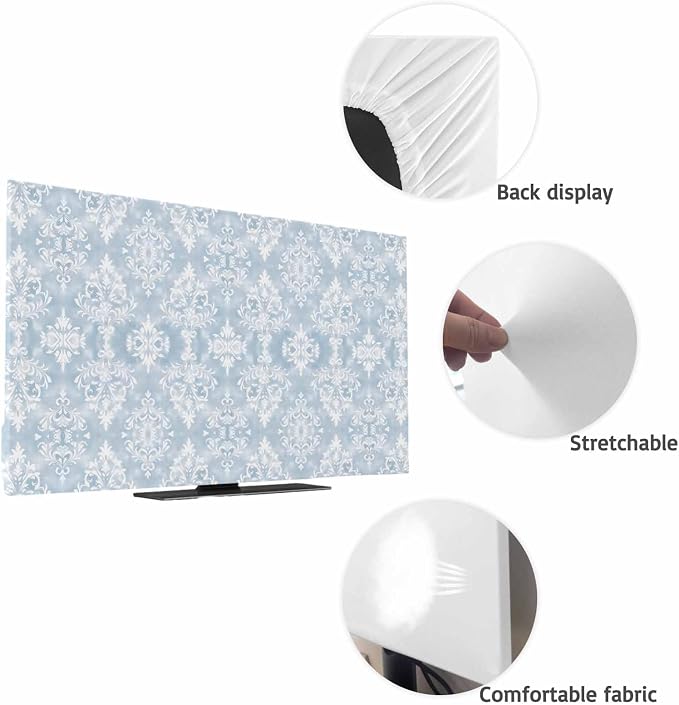 Retro Mid Century Flower Texture Indoor TV Cover, Elastic TV Screen Protector - Image 7