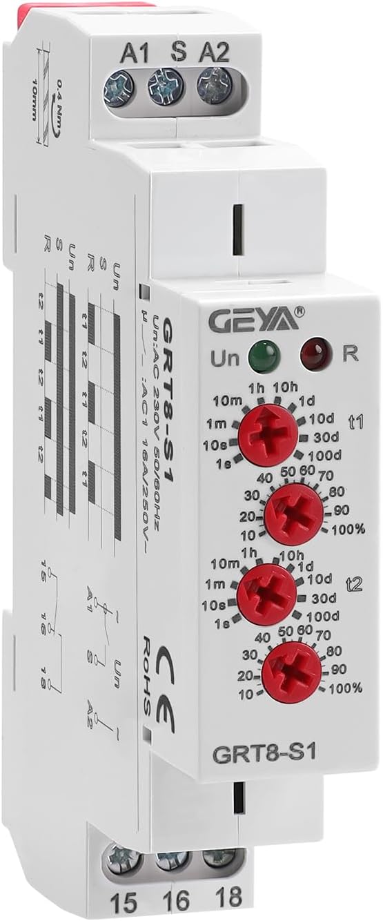 Asymmetric Cycle Timer 1SPDT Relay AC230V 16A Electronic Repeat Relay by GAEYAELE