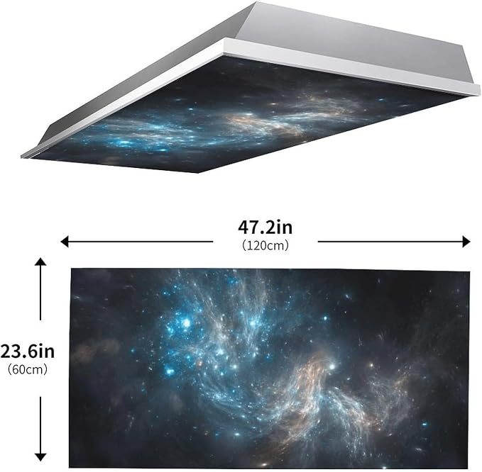 2PCS Fluorescent Light Covers for Classroom Ceiling Lights Magnetic Light Covers - Image 4