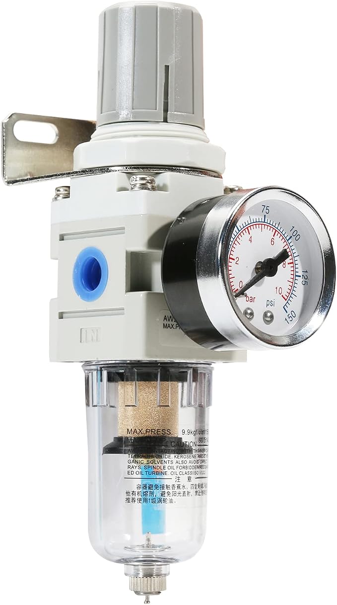 1/4 Inch NPT Air Filter Pressure Regulator, Air Compressor Water Separator by Asabocai