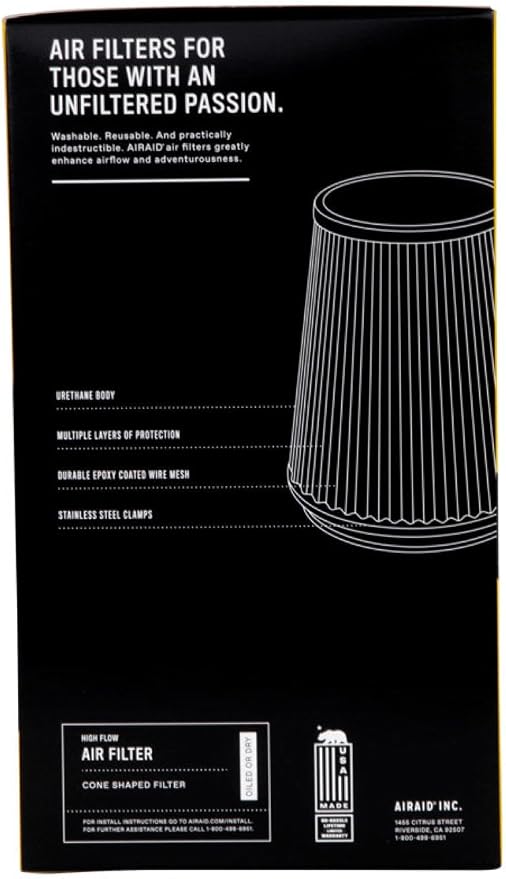 Airaid 700-470 Universal Clamp-On Air Filter: Round Tapered; 4 Inch Flange ID; - Image 5