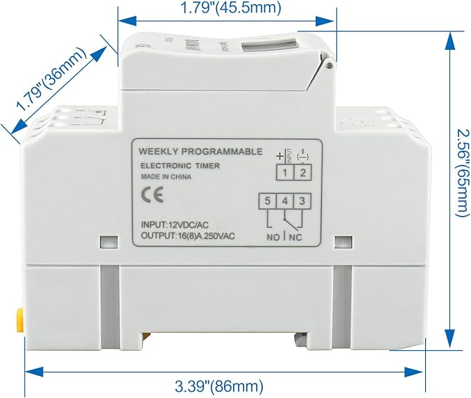 Baomain THC15A DC/AC 12V Digital LCD Power Programmable Timer Switch Relay 16A - Image 5