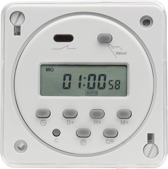 Baomain Time Switch Relay with Waterproof Cover, Digital LCD Programmable Timer - Image 6