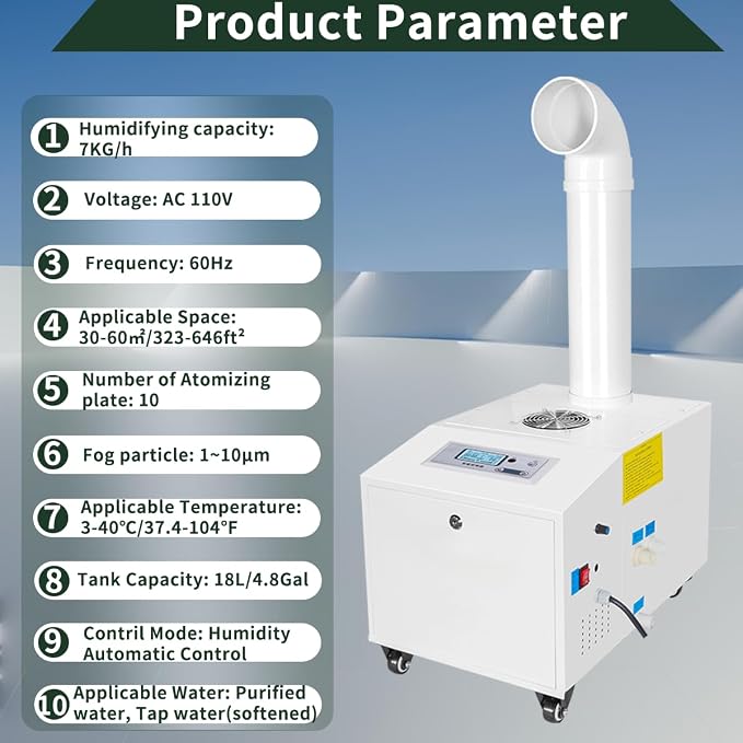 Automatic Ultrasonic Industrial Agricultural Humidifer 7000ml/h Highest Cool - Image 4
