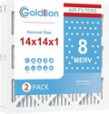 14x14x1 Air Filter 2 Pack MERV 8 MPR 700 FPR 5- GoldBon AC Filter USA Design- by Unknown