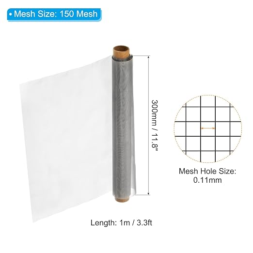 PATIKIL 304 Stainless Steel Wire Mesh Screen, 150 Mesh Woven Air Vent Filter - Image 2