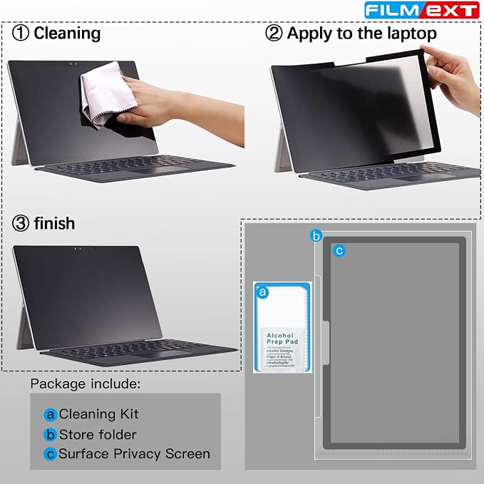 FILMEXT Privacy Screen for Microsoft Surface Laptop 15 inch 7th Model 2037/2108 - Image 8